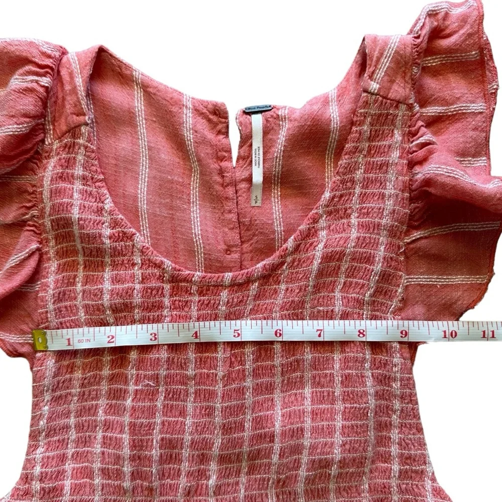 Free People Chambray Butterflies Midi Dress in Red Size S